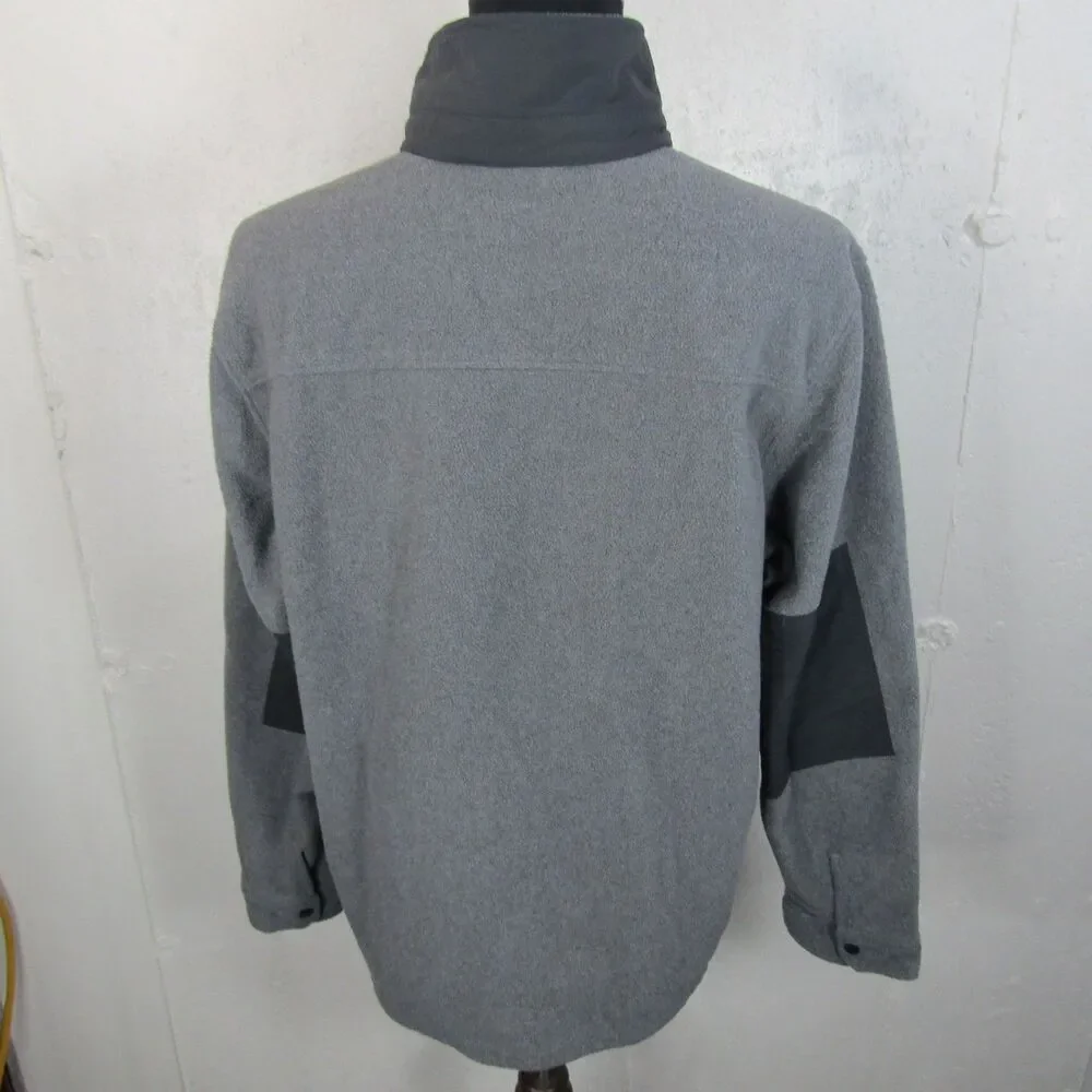 The North Face Denali Men's XL Gray Black Fleece Pullover Snap Front Jacket